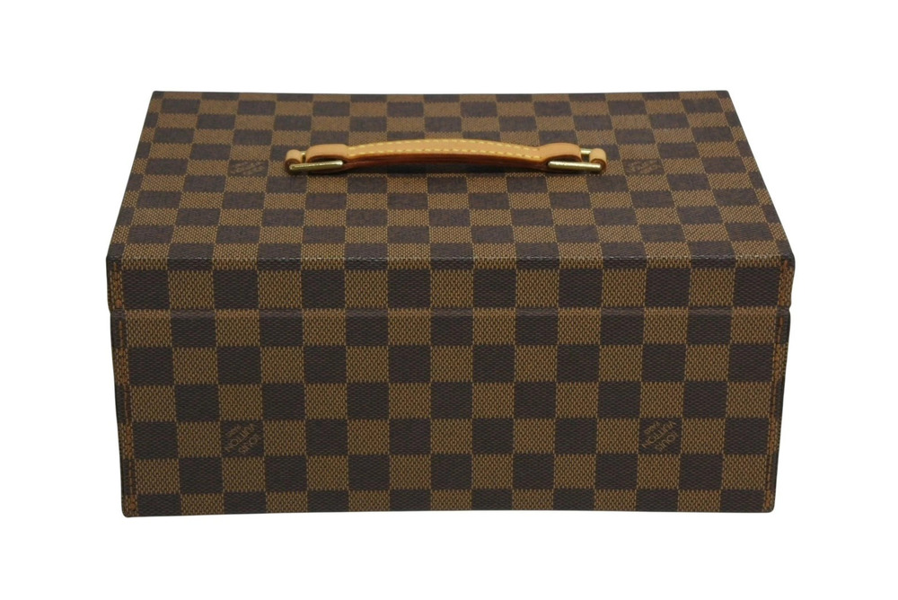 LOUIS VUITTON Damier jewelry brown leather